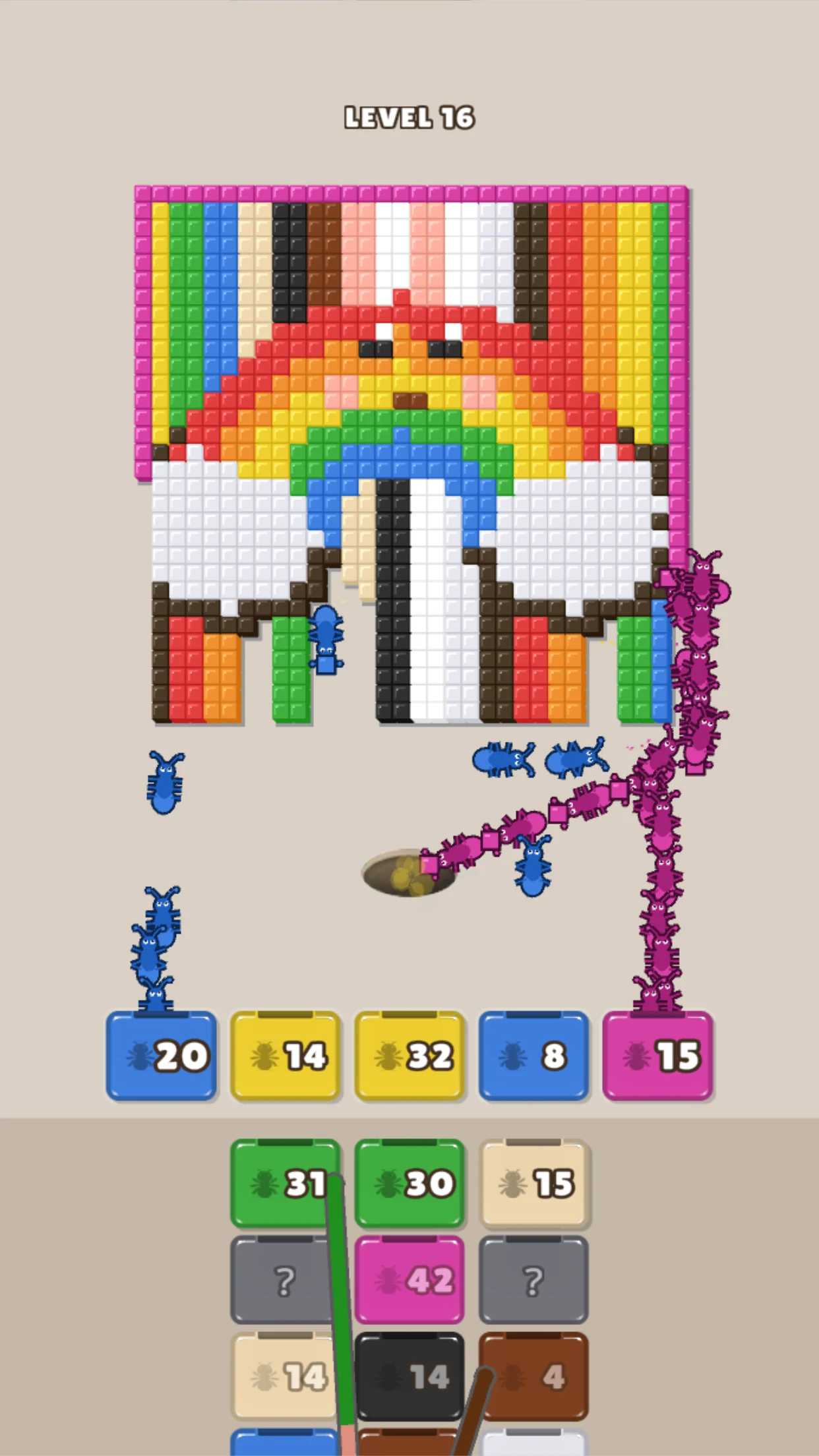 Ants Flow: Pixel Color Puzzle! screenshot